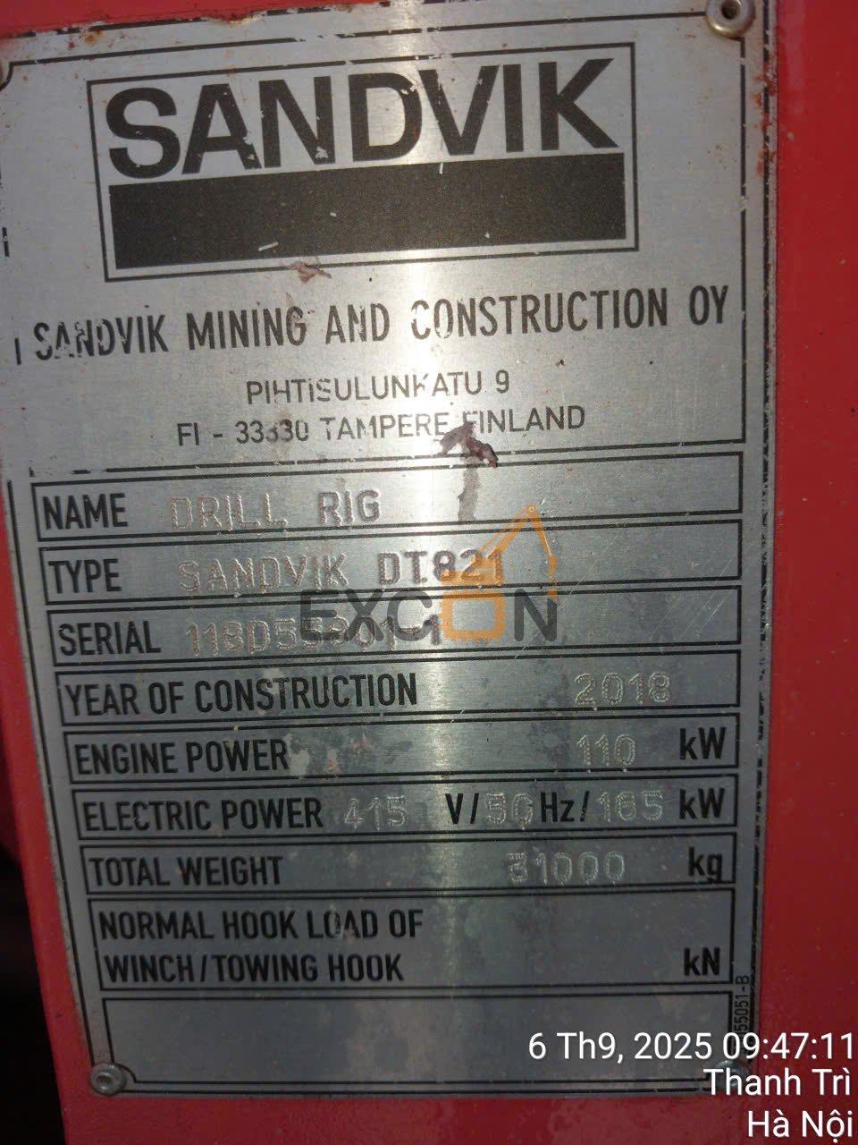 2018 SANDVIK DT821